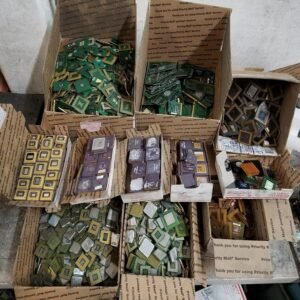 Mixed ceramic CPU processor scrap sorted for recycling
