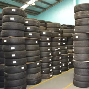 Used car tyres inspected for resale and recycling