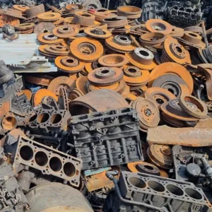 Industrial cast iron components and brake drums for metal recycling