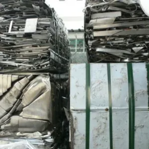 Stainless steel sheet scrap and offcuts for metal recycling