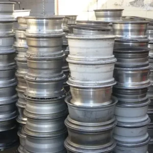 Aluminum alloy wheel scrap for metal recycling