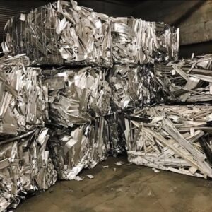 Sorted aluminum extrusion scrap profiles prepared for recycling